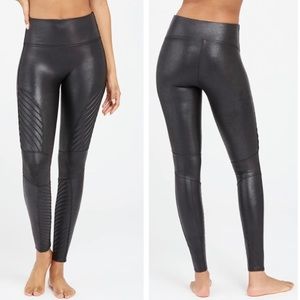 SPANX Black Moto Faux Leather Leggings